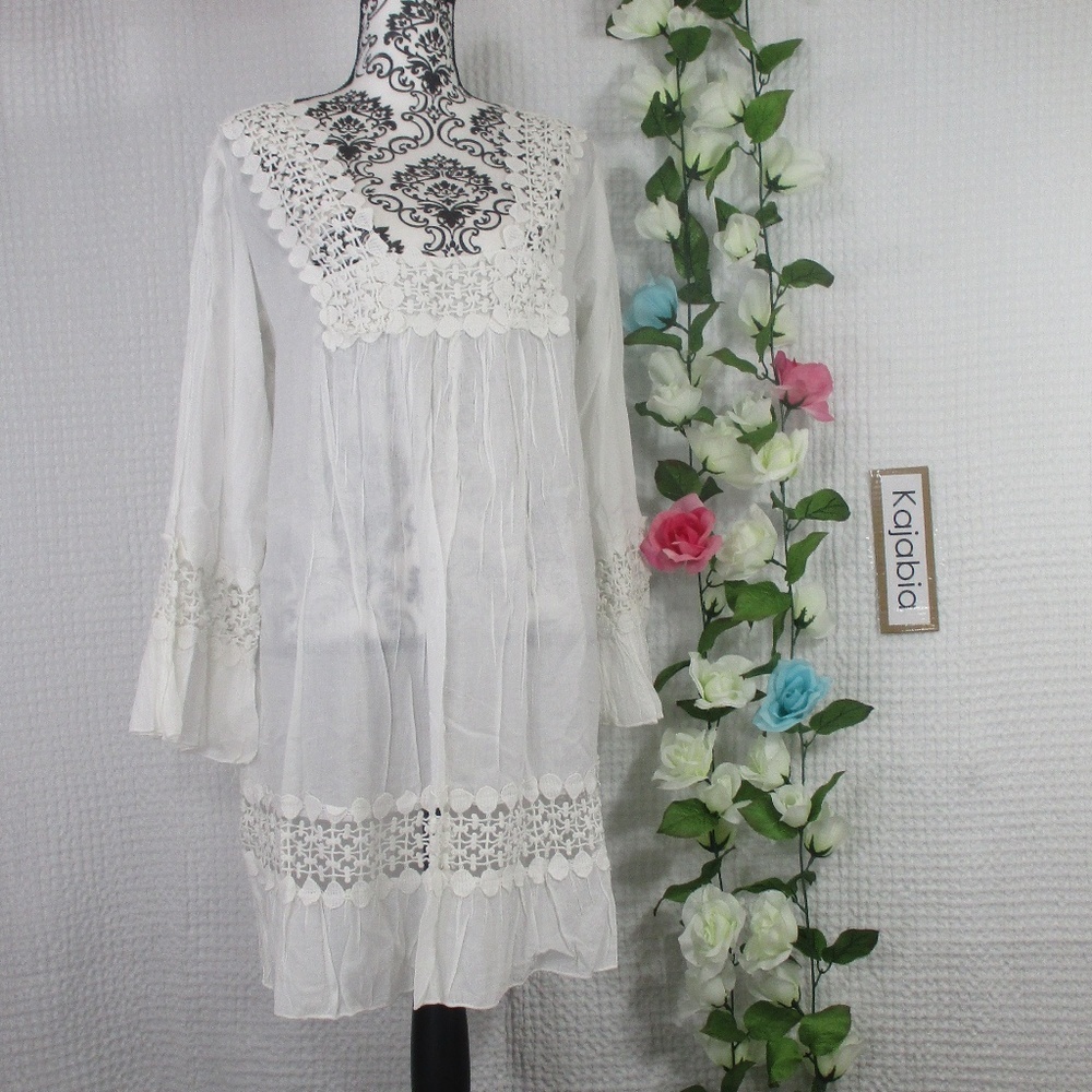S.R FASHION Crocheted Tunic Top NWT Size XL